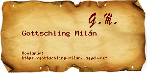Gottschling Milán névjegykártya